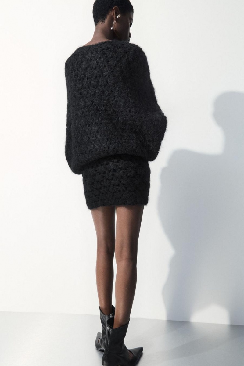 Fusta Dama COS The Crochet-knit Mini Negrii | PVISQ-4150