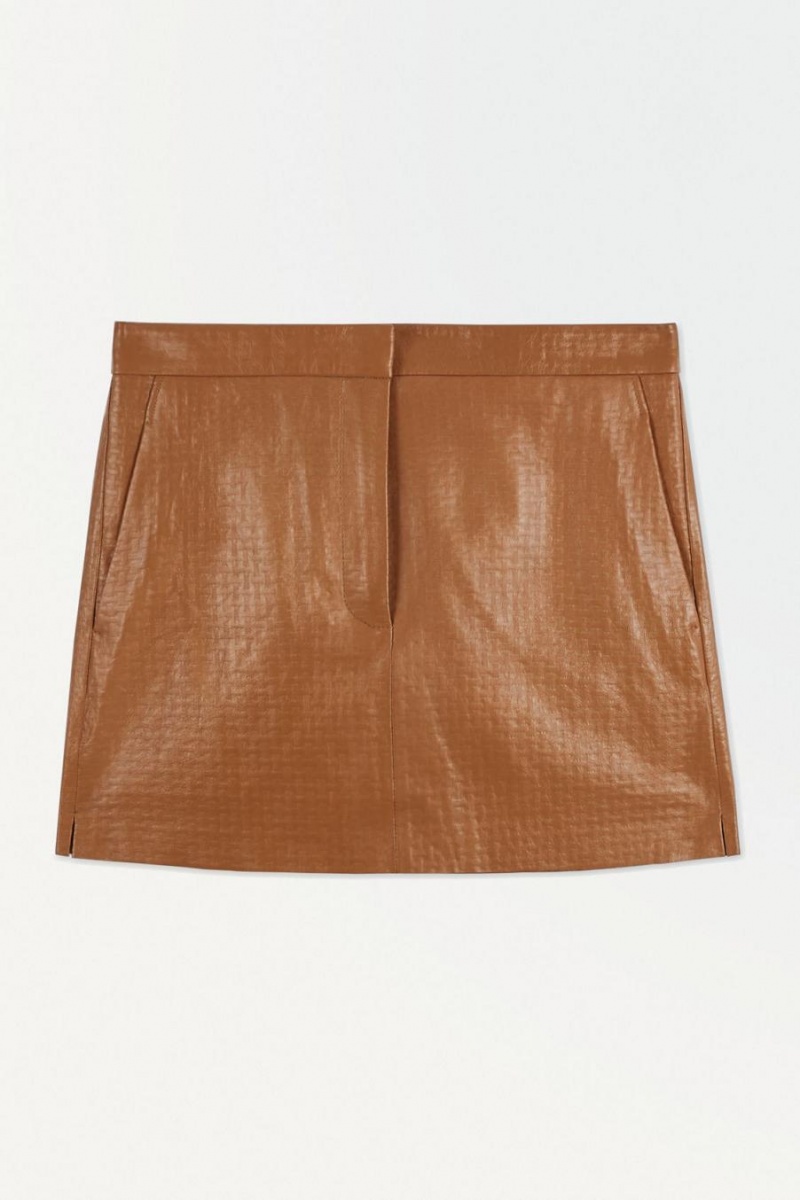 Fusta Dama COS The Embossed-leather Mini Maro | IRYWO-3240