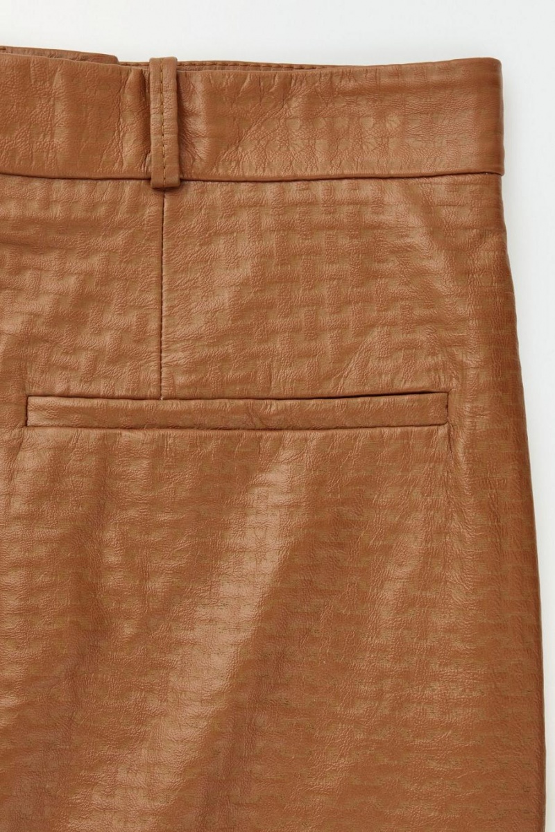 Fusta Dama COS The Embossed-leather Mini Maro | IRYWO-3240