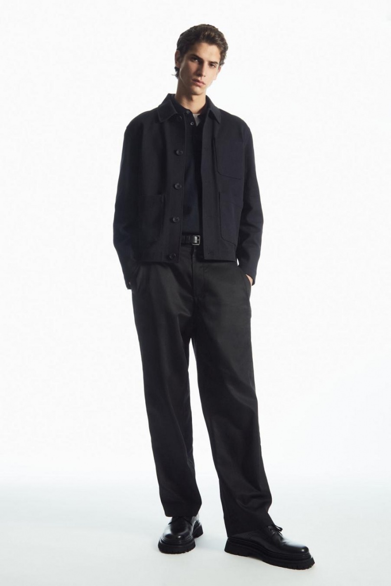 Geaca Barbati COS Bumbac-twill Utility Bleumarin | GJRZN-2873