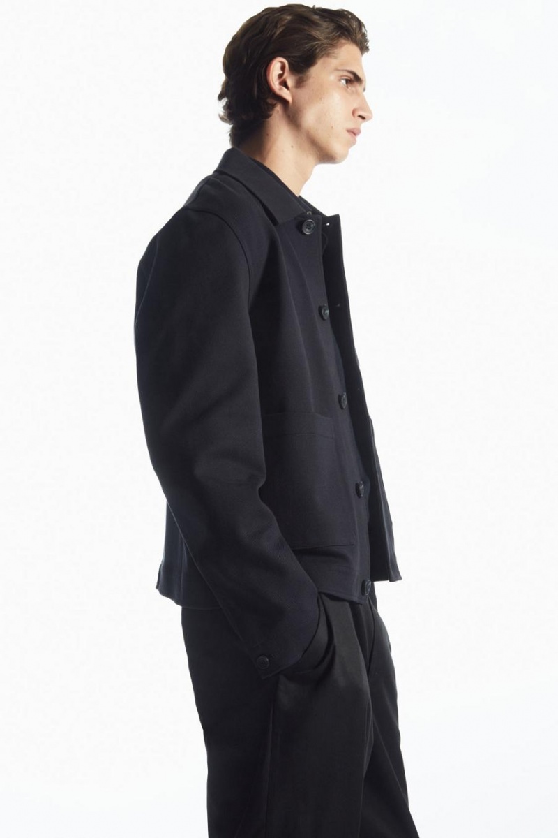 Geaca Barbati COS Bumbac-twill Utility Bleumarin | GJRZN-2873