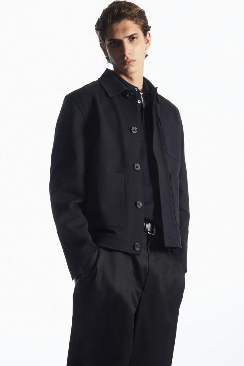 Geaca Barbati COS Bumbac-twill Utility Bleumarin | GJRZN-2873
