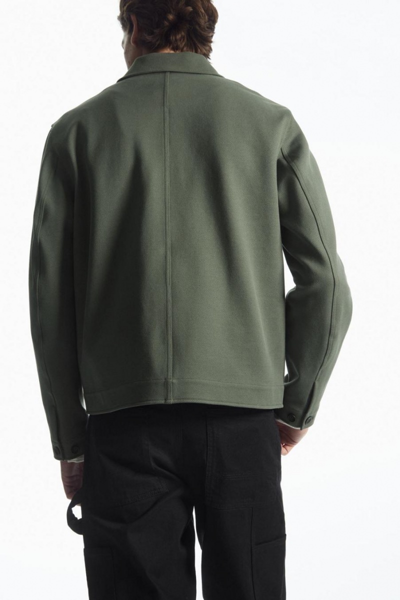 Geaca Barbati COS Bumbac-twill Utility Verzi | NKTYC-7561