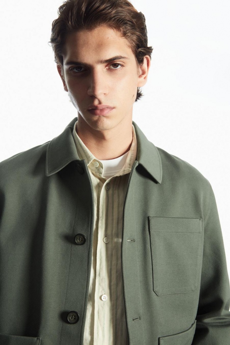 Geaca Barbati COS Bumbac-twill Utility Verzi | NKTYC-7561
