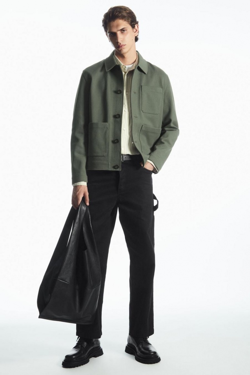 Geaca Barbati COS Bumbac-twill Utility Verzi | NKTYC-7561