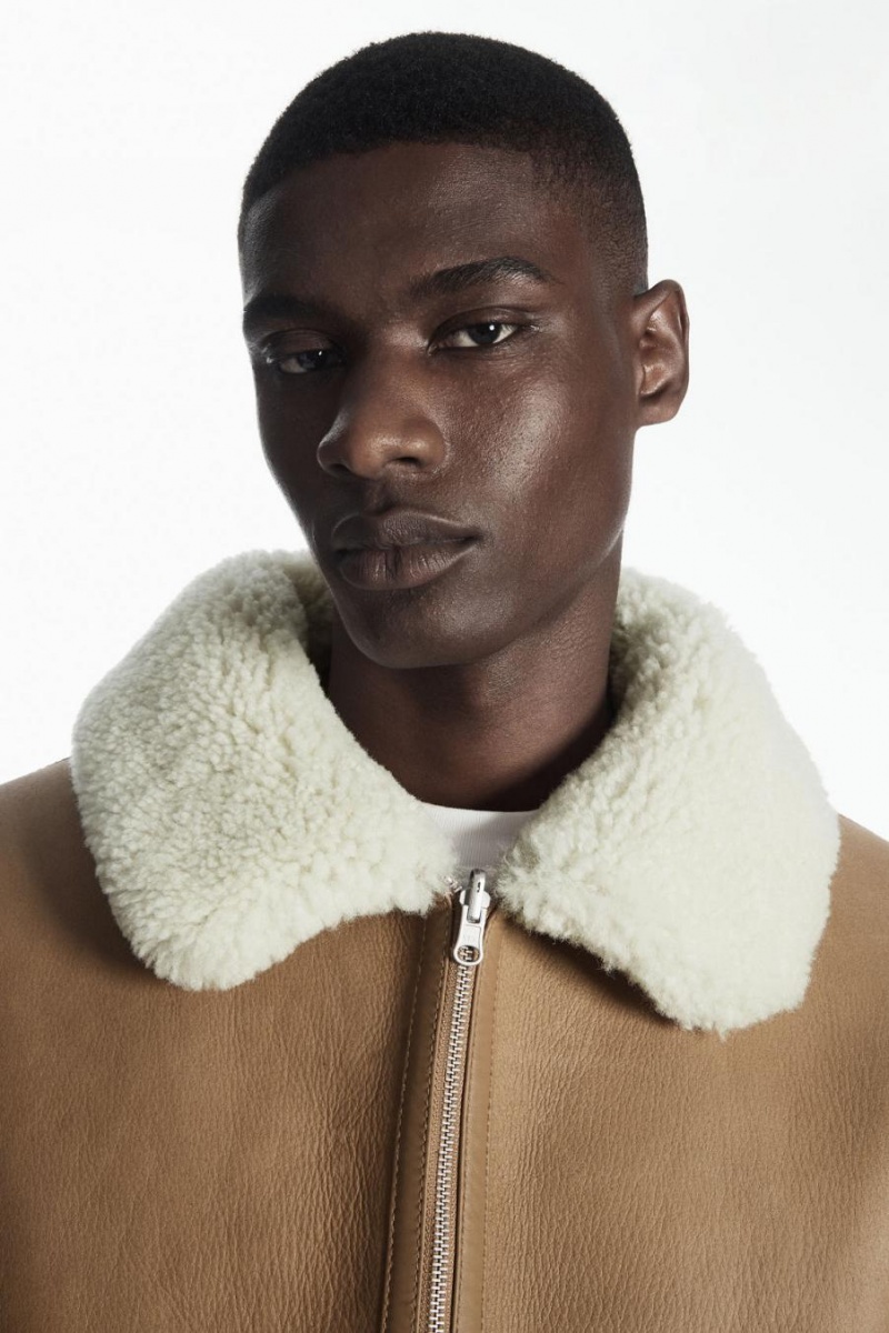 Geaca Barbati COS Reversible Shearling Maro | WPVLB-7284