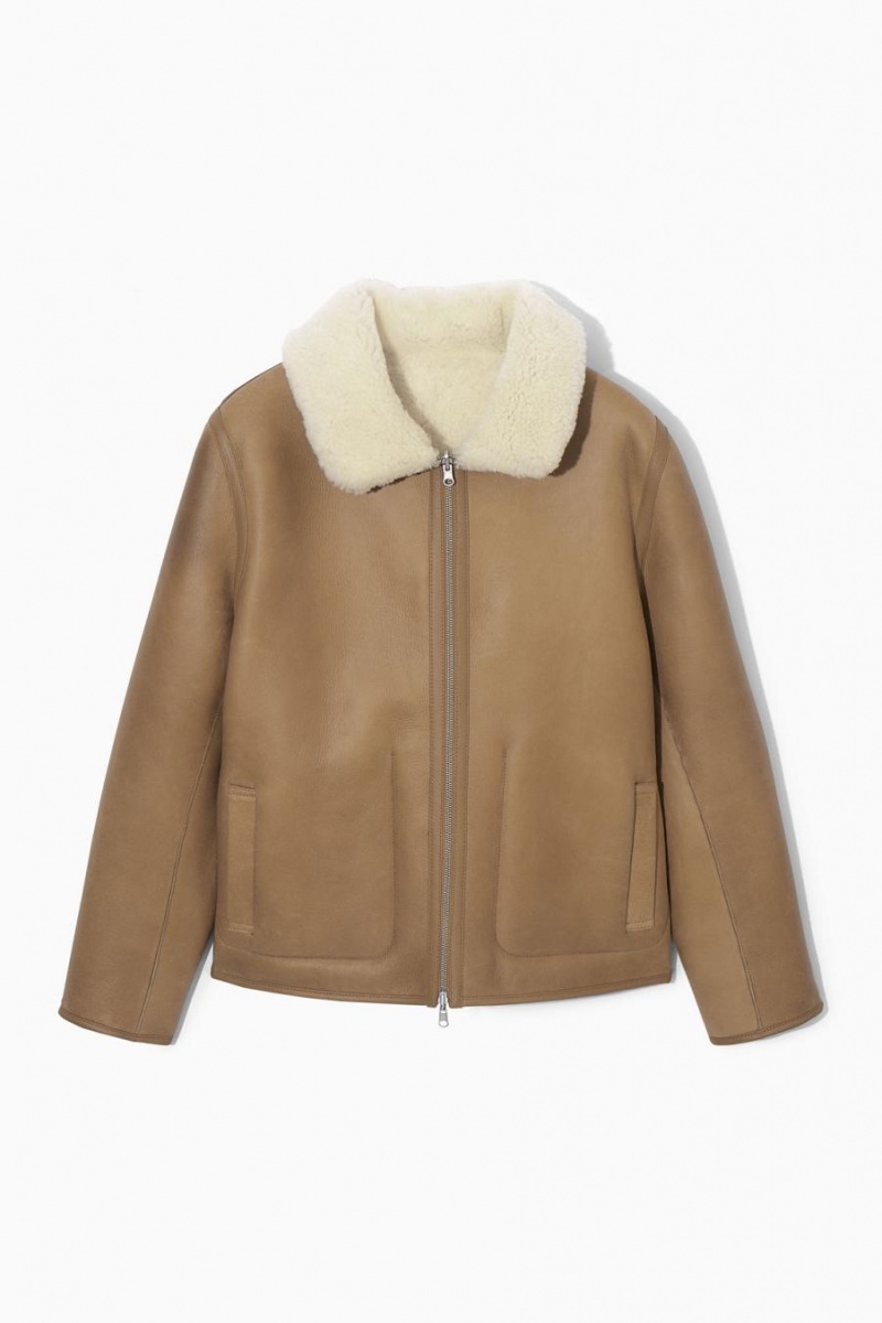 Geaca Barbati COS Reversible Shearling Maro | WPVLB-7284