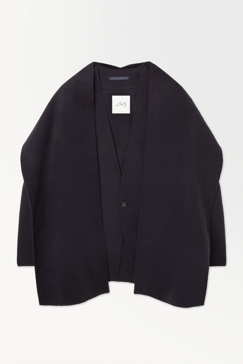 Geaca Barbati COS The Collarless Lână Scarf Bleumarin | YCQSW-4938