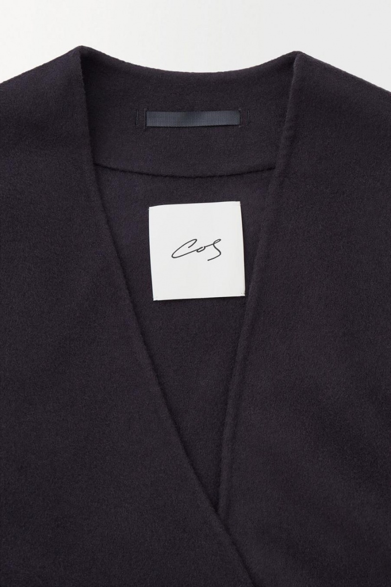 Geaca Barbati COS The Collarless Lână Scarf Bleumarin | YCQSW-4938
