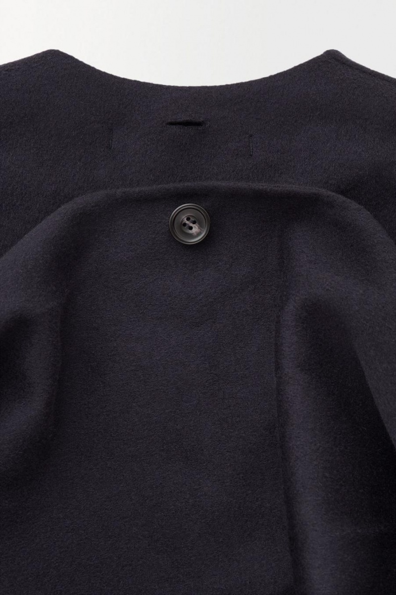 Geaca Barbati COS The Collarless Lână Scarf Bleumarin | YCQSW-4938
