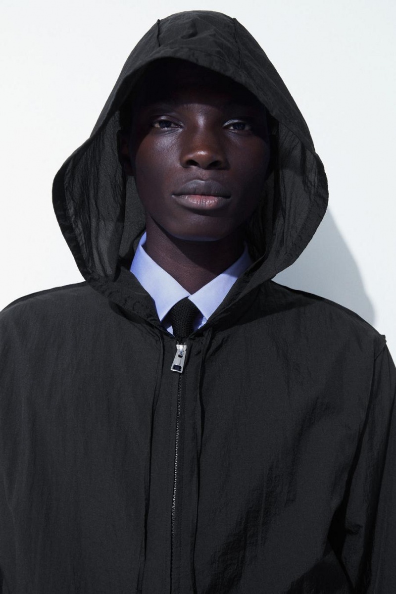 Geaca Barbati COS The Cu Glugă Blouson Negrii | XDZUO-5892