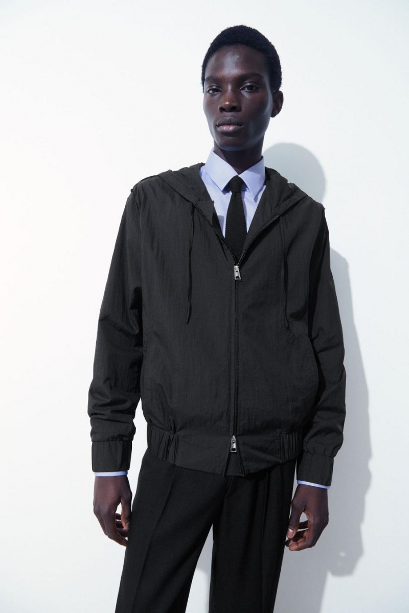 Geaca Barbati COS The Cu Glugă Blouson Negrii | XDZUO-5892