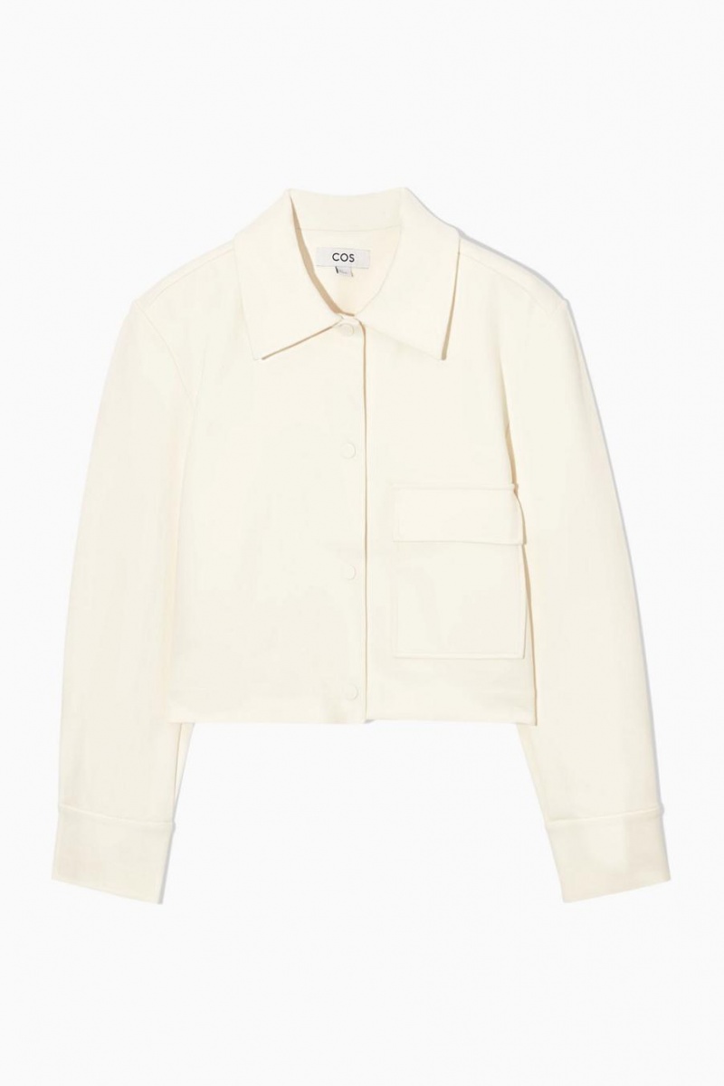 Geaca Dama COS Cropped Twill Albi | OTXZE-8317