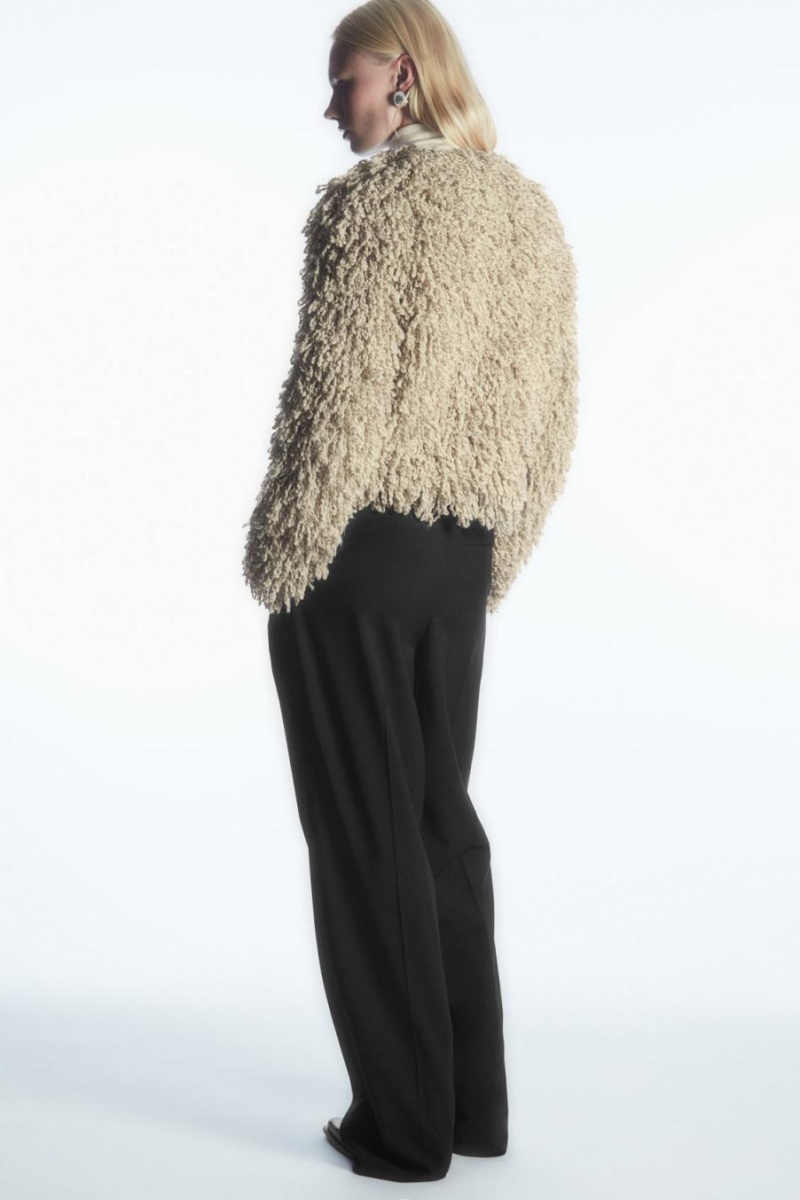 Geaca Dama COS Loop-knit Lână Bej Albi | ATZCP-9716