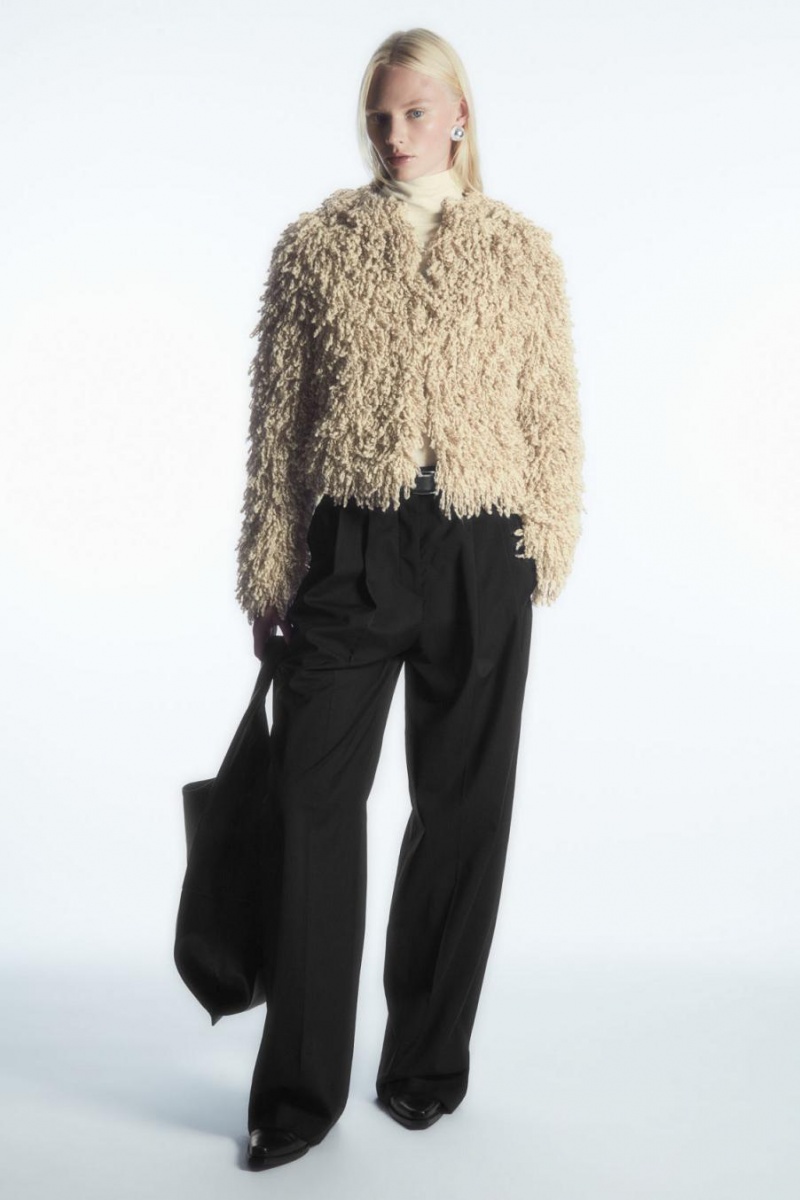 Geaca Dama COS Loop-knit Lână Bej Albi | ATZCP-9716