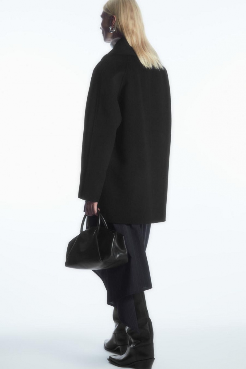 Geaca Dama COS Oversized Shawl-collar Lână Negrii | TNXWP-8916