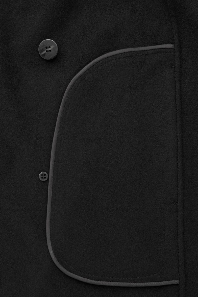 Geaca Dama COS Oversized Shawl-collar Lână Negrii | TNXWP-8916