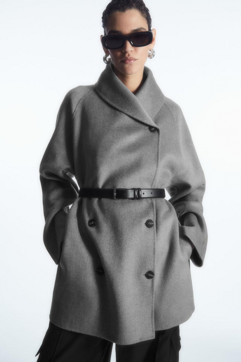 Geaca Dama COS Oversized Shawl-collar Lână Gri | KMARZ-1742