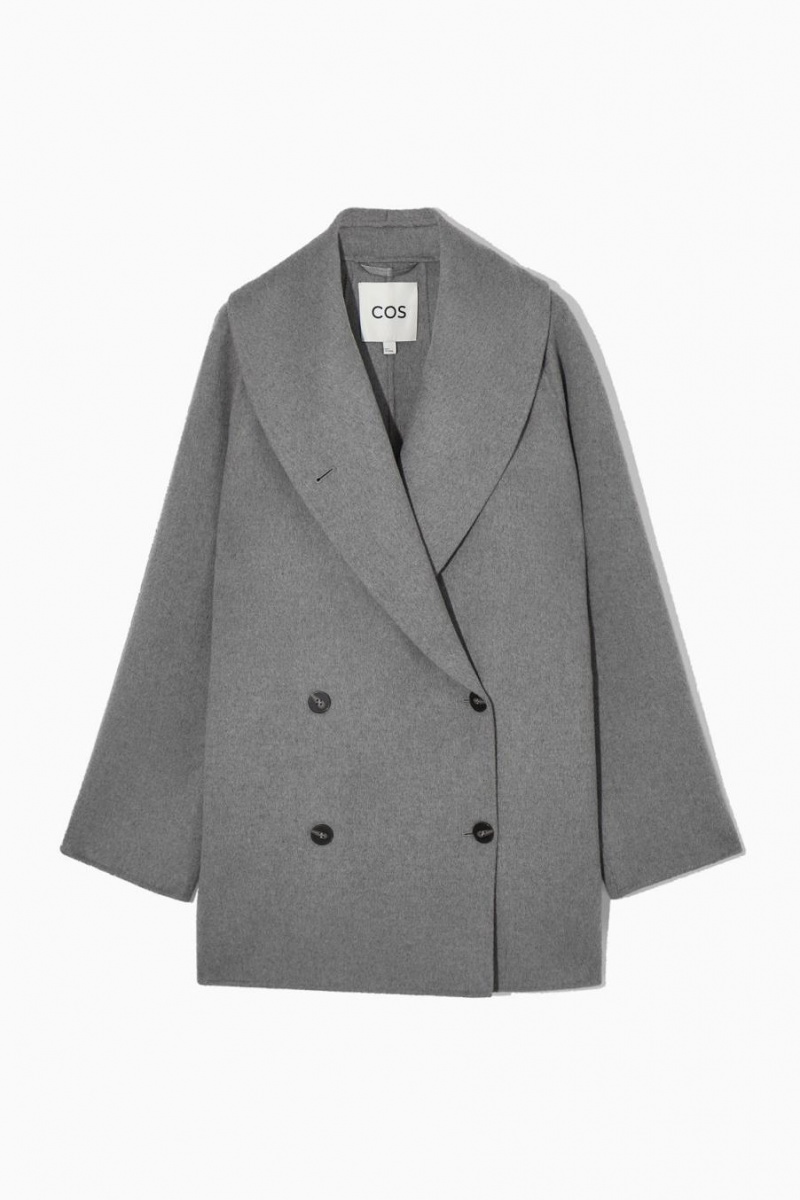 Geaca Dama COS Oversized Shawl-collar Lână Gri | KMARZ-1742