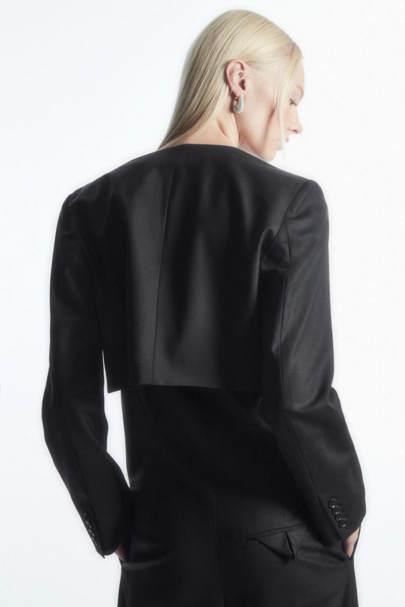 Geaca Dama COS Tailored Cropped Bolero Negrii | WAGVO-0296
