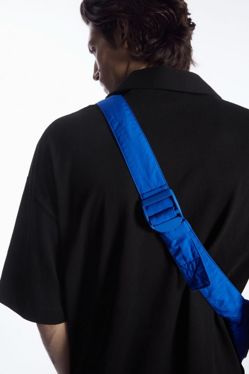 Geanta Barbati COS Crossbody Saddle - Nailon Albastri | BWIPU-5763