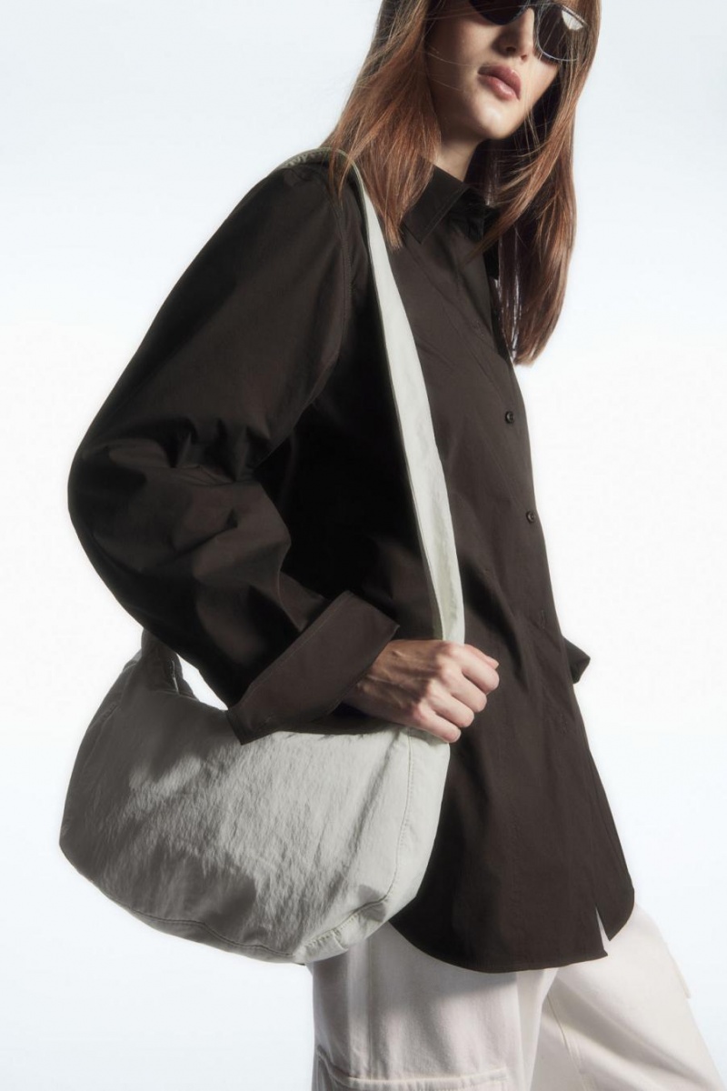 Geanta Barbati COS Crossbody Saddle - Nailon Gri Deschis | UKIFX-1296