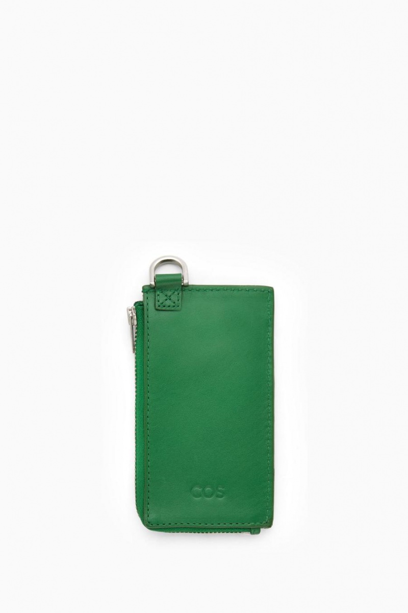 Geanta Barbati COS Piele Zipped Cardholder Verzi | UMJSH-8751