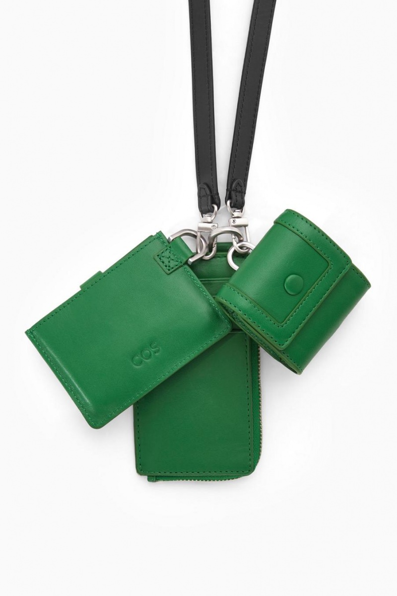 Geanta Barbati COS Piele Zipped Cardholder Verzi | UMJSH-8751
