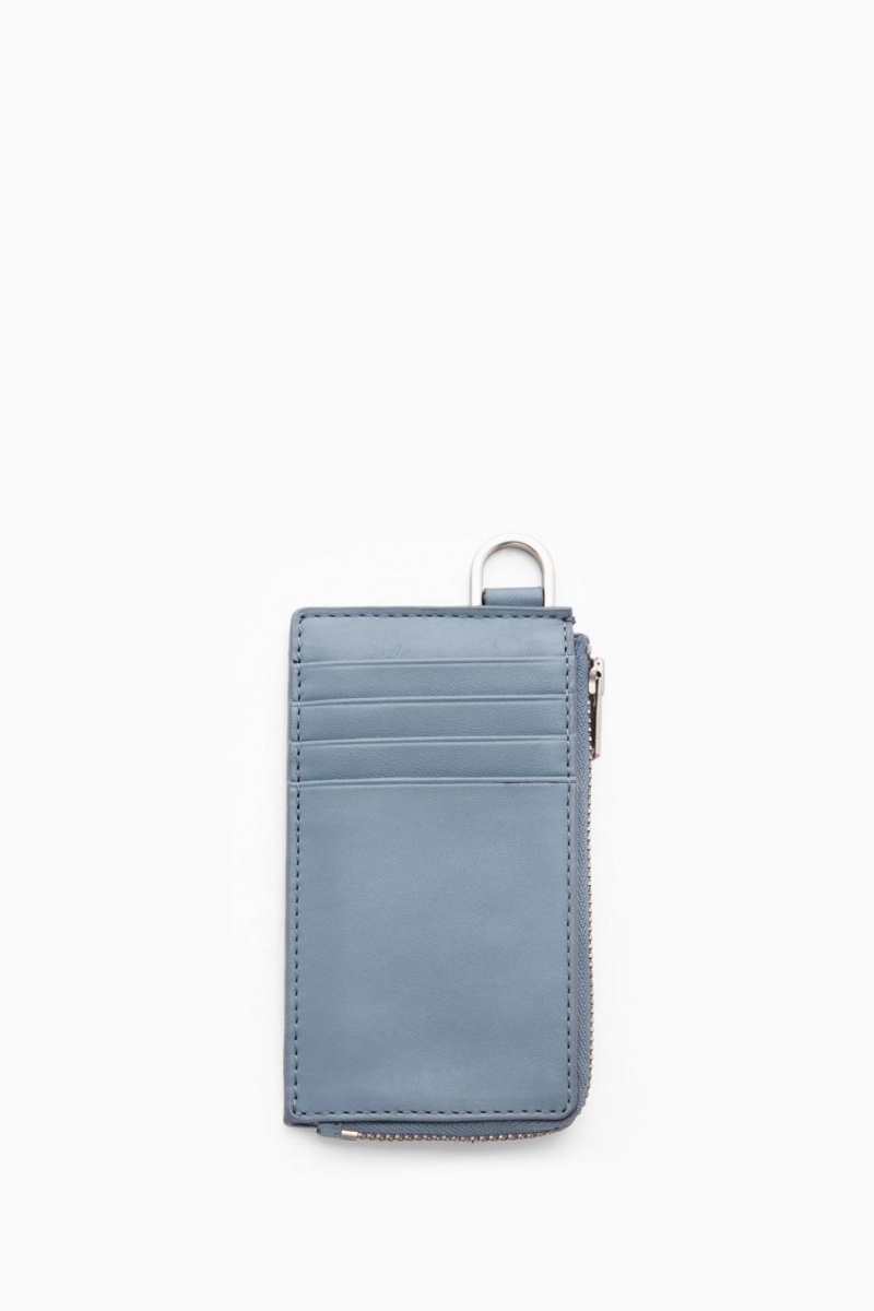 Geanta Barbati COS Piele Zipped Cardholder Albastri Deschis | FDIAR-6539