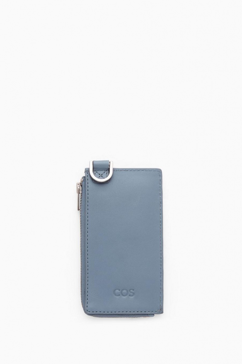 Geanta Barbati COS Piele Zipped Cardholder Albastri Deschis | FDIAR-6539