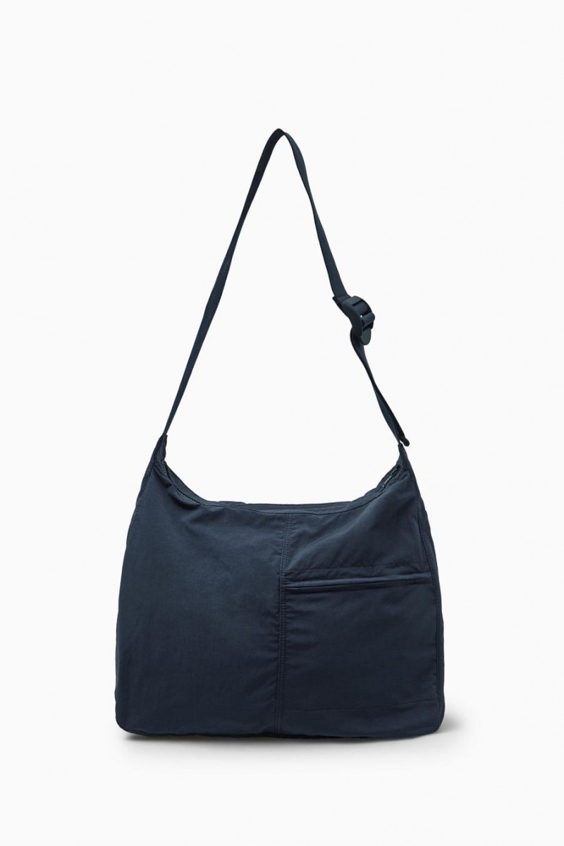 Geanta Barbati COS Slouchy Nailon Messenger Bleumarin | DXWRC-0264