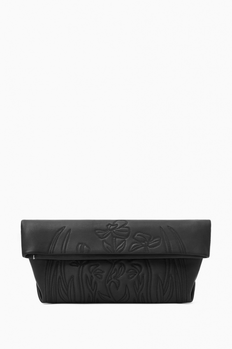 Geanta Dama COS Embroidered Western - Piele Negrii | ERMQT-7426