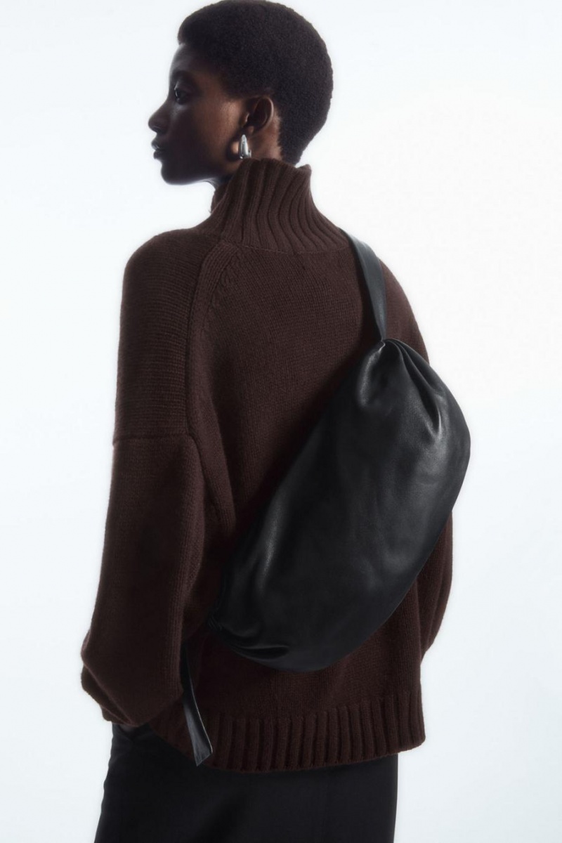 Geanta Dama COS Gathered Piele Negrii | WDGXA-6829