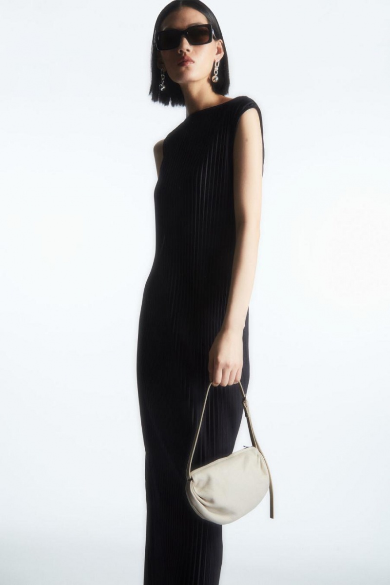Geanta Dama COS Gathered Shoulder - Piele Albi | MJGYV-4281