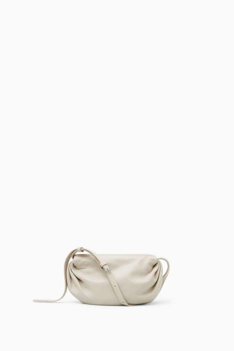 Geanta Dama COS Gathered Shoulder - Piele Albi | MJGYV-4281