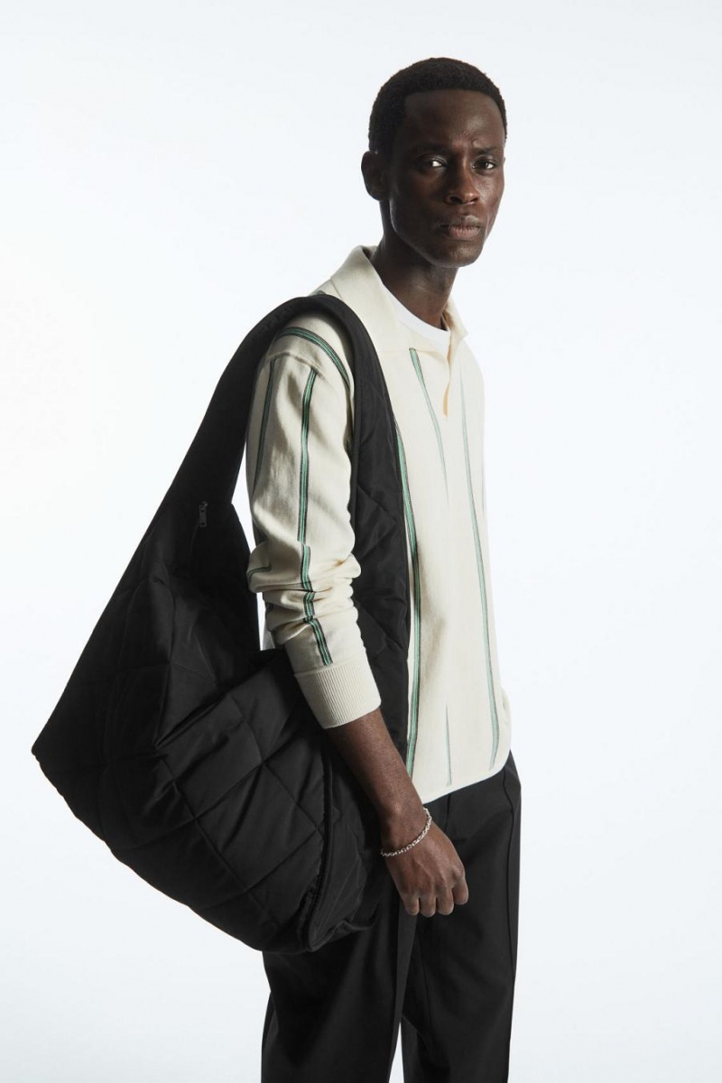 Geanta Dama COS Oversized Diamond-quilted Negrii | RZKQM-9136