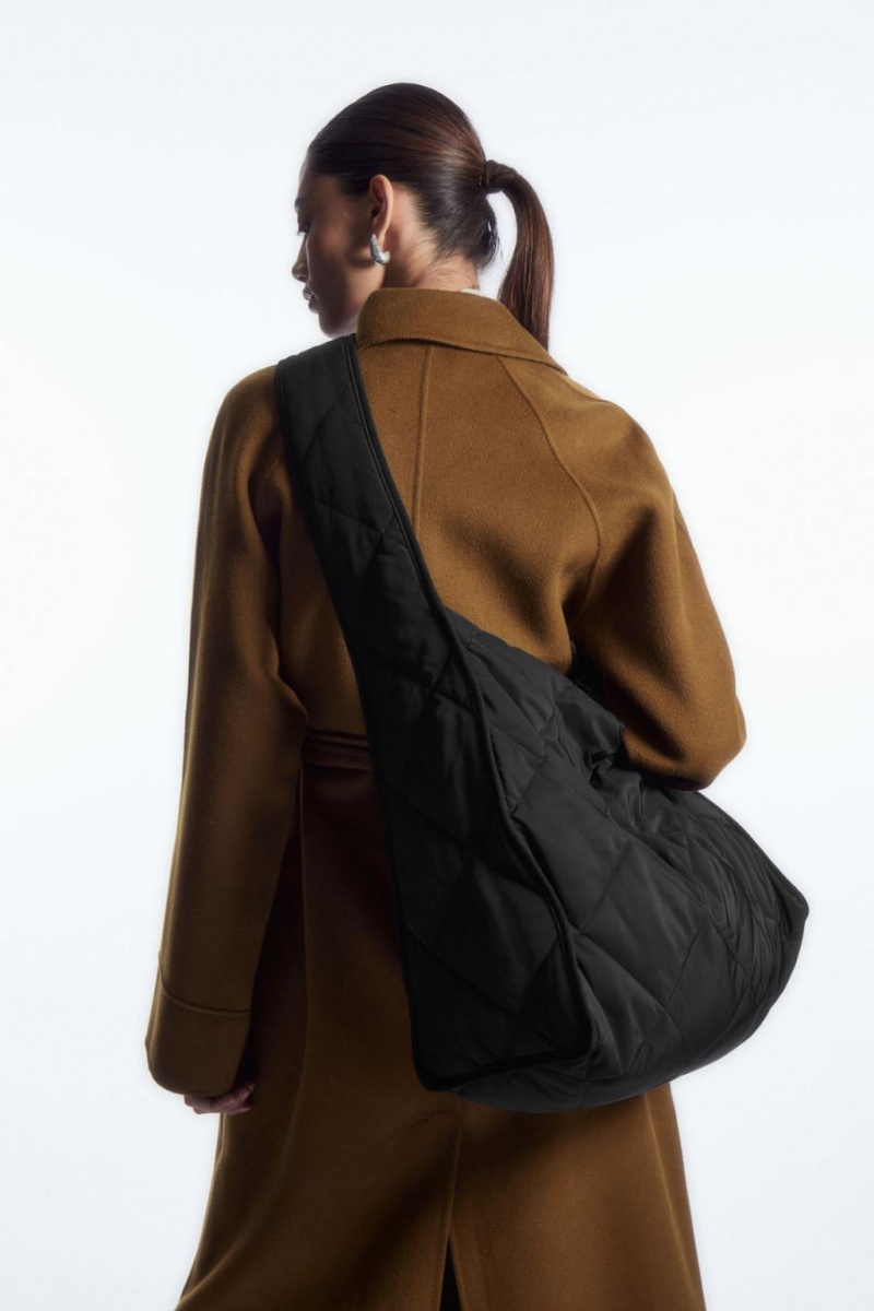 Geanta Dama COS Oversized Diamond-quilted Negrii | RZKQM-9136