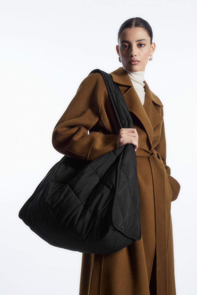 Geanta Dama COS Oversized Diamond-quilted Negrii | RZKQM-9136