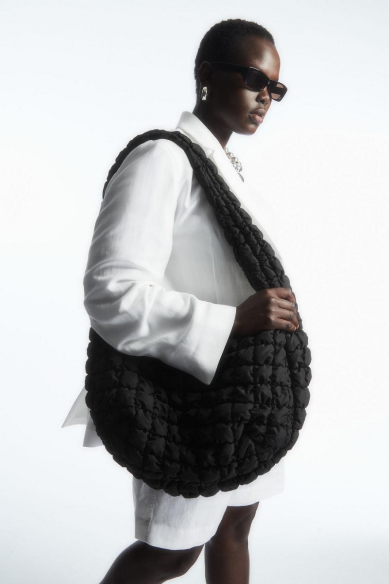 Geanta Dama COS Oversized Matlasat Crossbody Negrii | LCBQT-8519