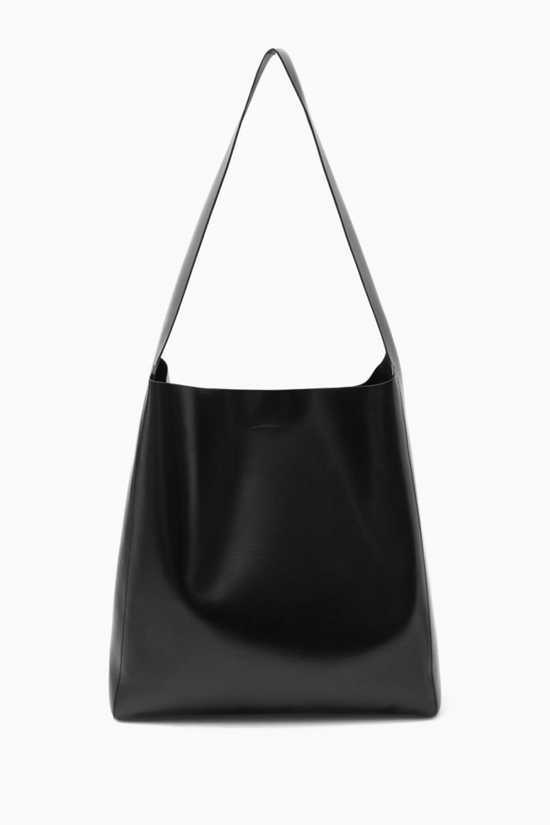 Geanta Dama COS Slouchy Shoulder - Piele Negrii | FZQRK-6352