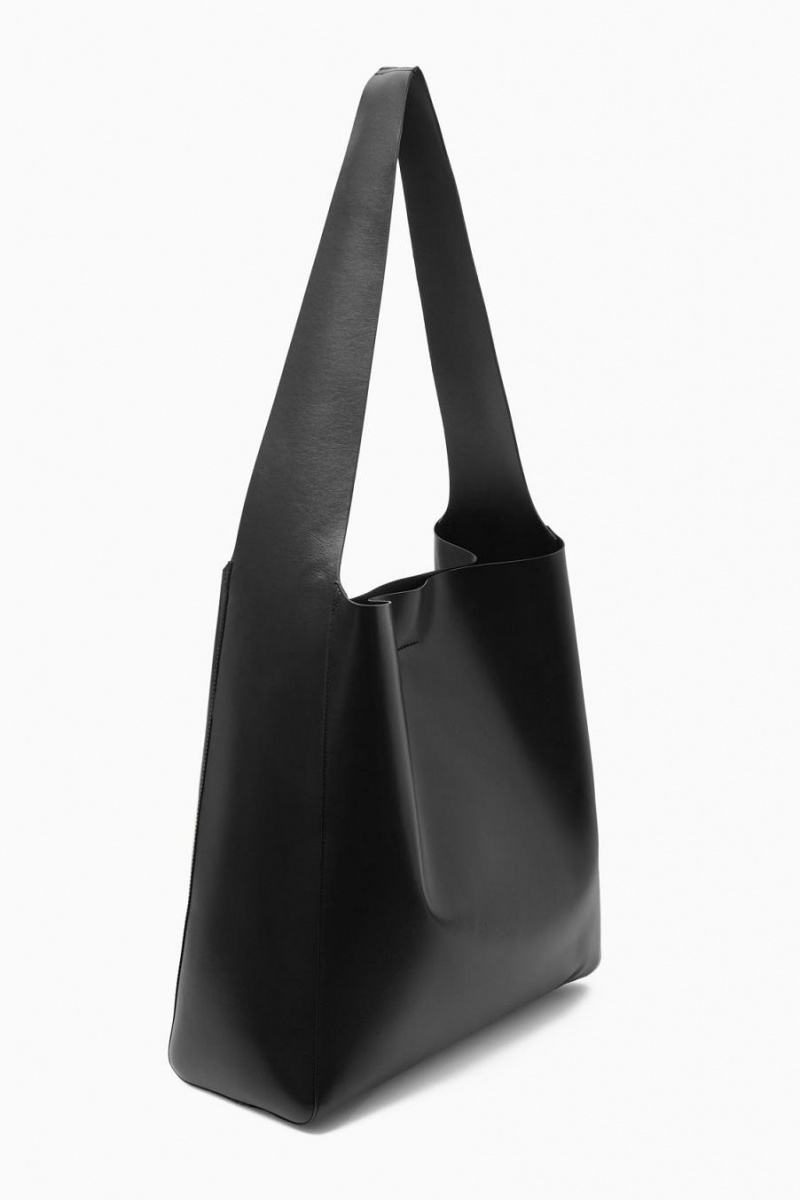 Geanta Dama COS Slouchy Shoulder - Piele Negrii | FZQRK-6352