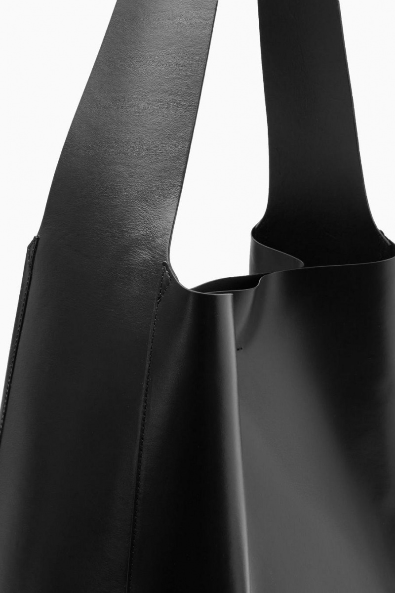 Geanta Dama COS Slouchy Shoulder - Piele Negrii | FZQRK-6352