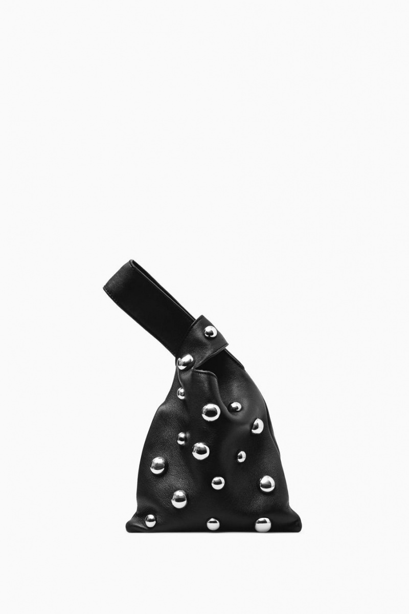 Geanta Dama COS Studded Wristlet Pouch - Piele Negrii | NAZKX-7819