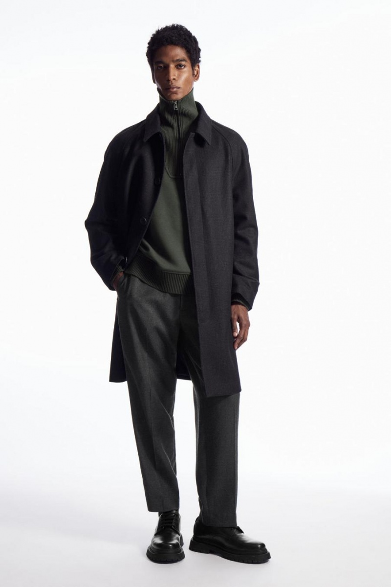 Hanorac Barbati COS Funnel-neck Half-zip Verzi Inchis | WLJQM-0489