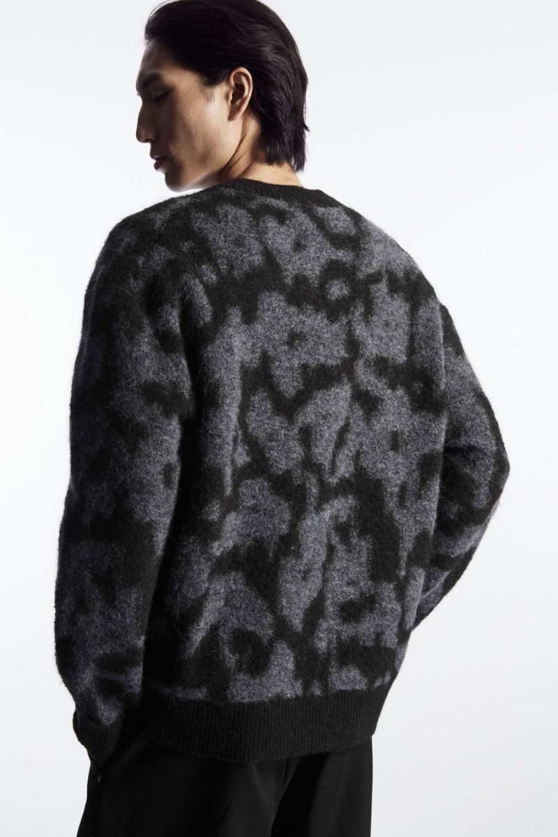 Jumpers Barbati COS Animal-jacquard Alpaca-blend Maro Inchis Gri | TUJZQ-2805