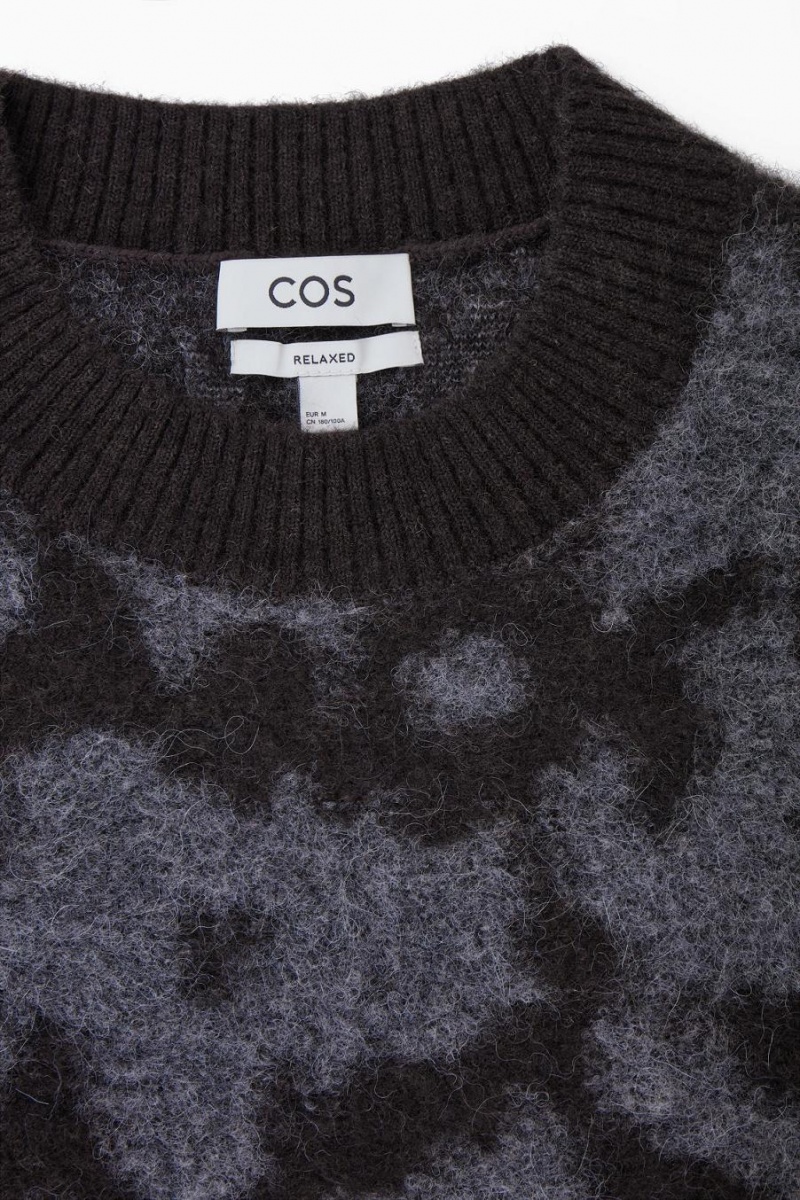 Jumpers Barbati COS Animal-jacquard Alpaca-blend Maro Inchis Gri | TUJZQ-2805