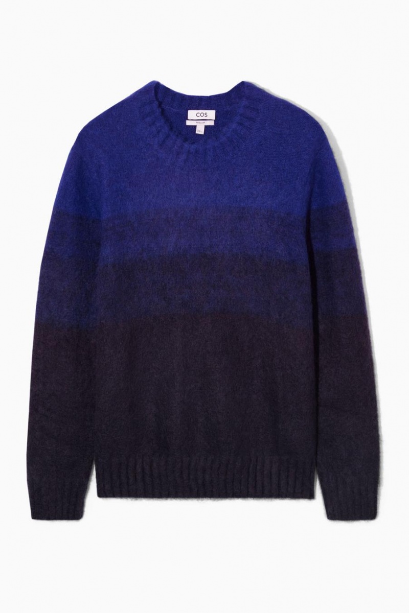 Jumpers Barbati COS Colour-block Mohair-blend Albastri Deschis Bleumarin | SDPEV-1208