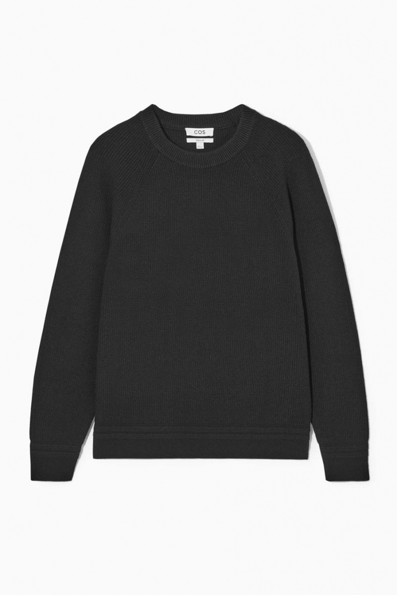 Jumpers Barbati COS Crew-neck Lână Negrii | IXDRH-0829