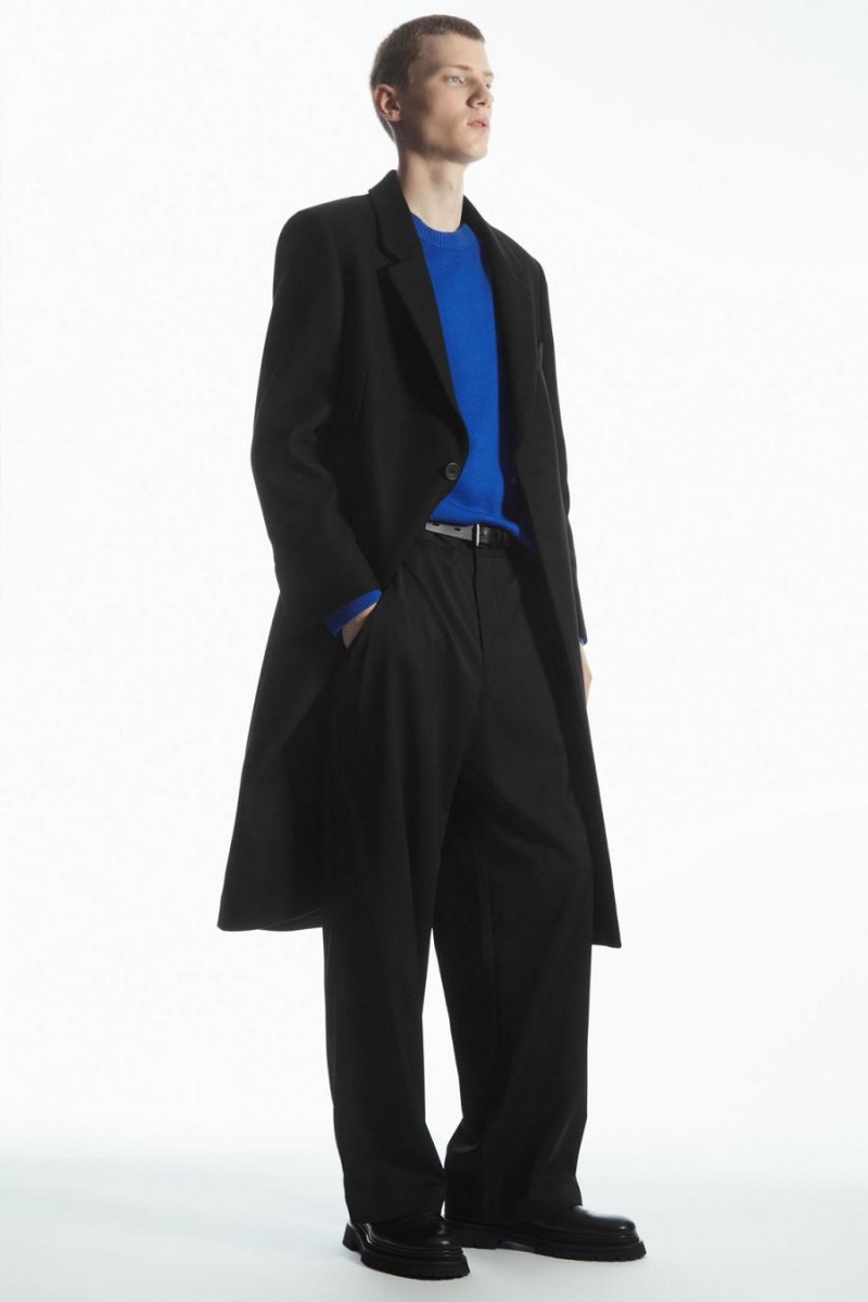Jumpers Barbati COS Double-faced Merino Lână Albastri | MNVYO-1472