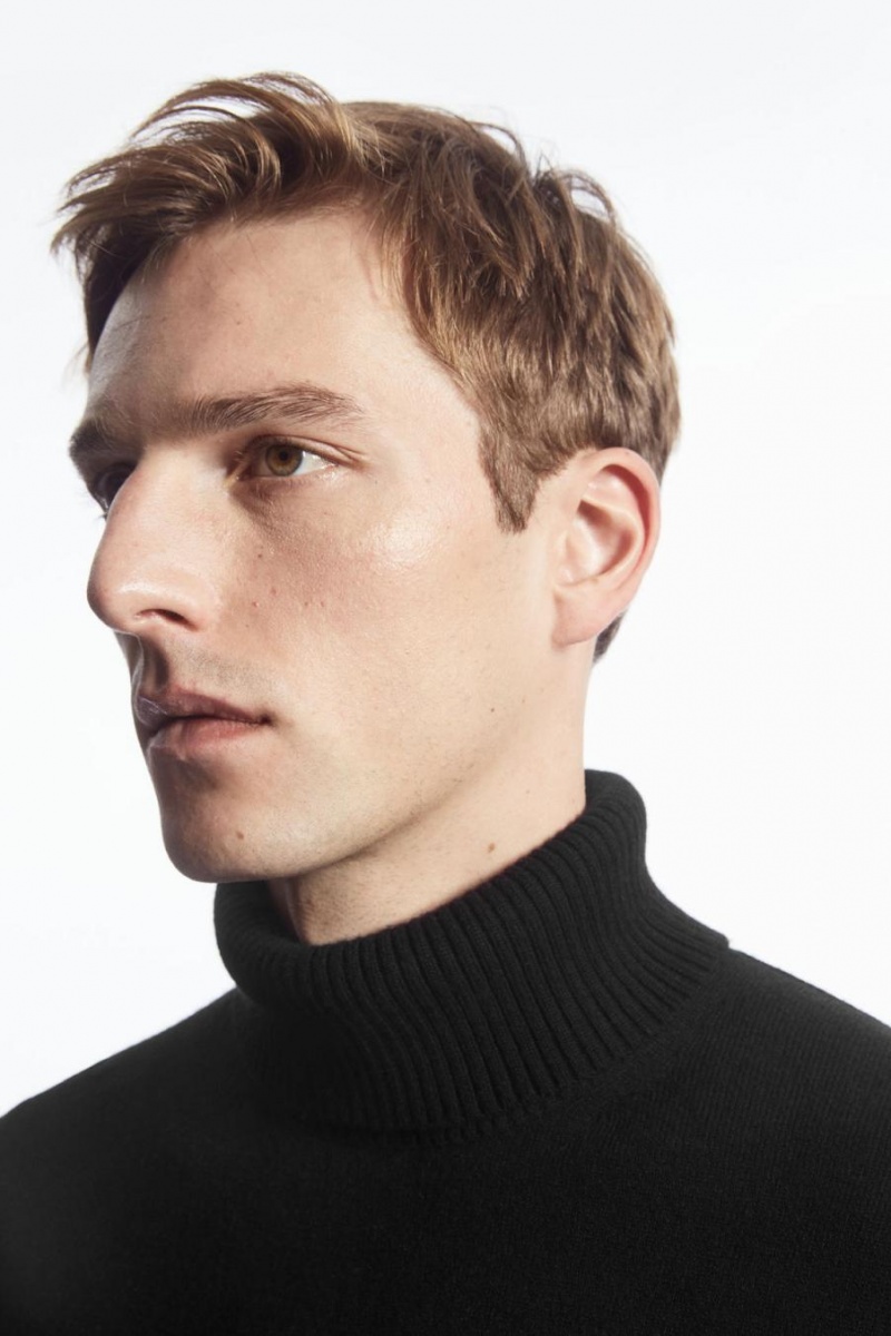Jumpers Barbati COS Lână-cashmere Turtleneck Negrii | KYUDF-6597